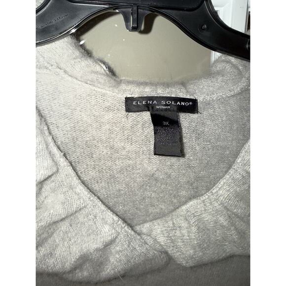 Elena Solano Sweater Size 3XL Gray Lambswool Angora Old Money Quiet Luxury - Picture 3 of 4